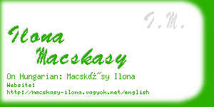 ilona macskasy business card